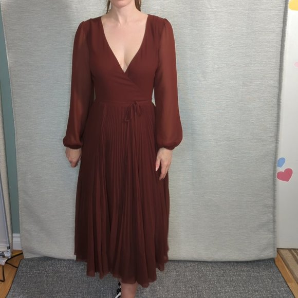 Wilfred  Aritzia Pleated Wrap Dress - Picture 1 of 10